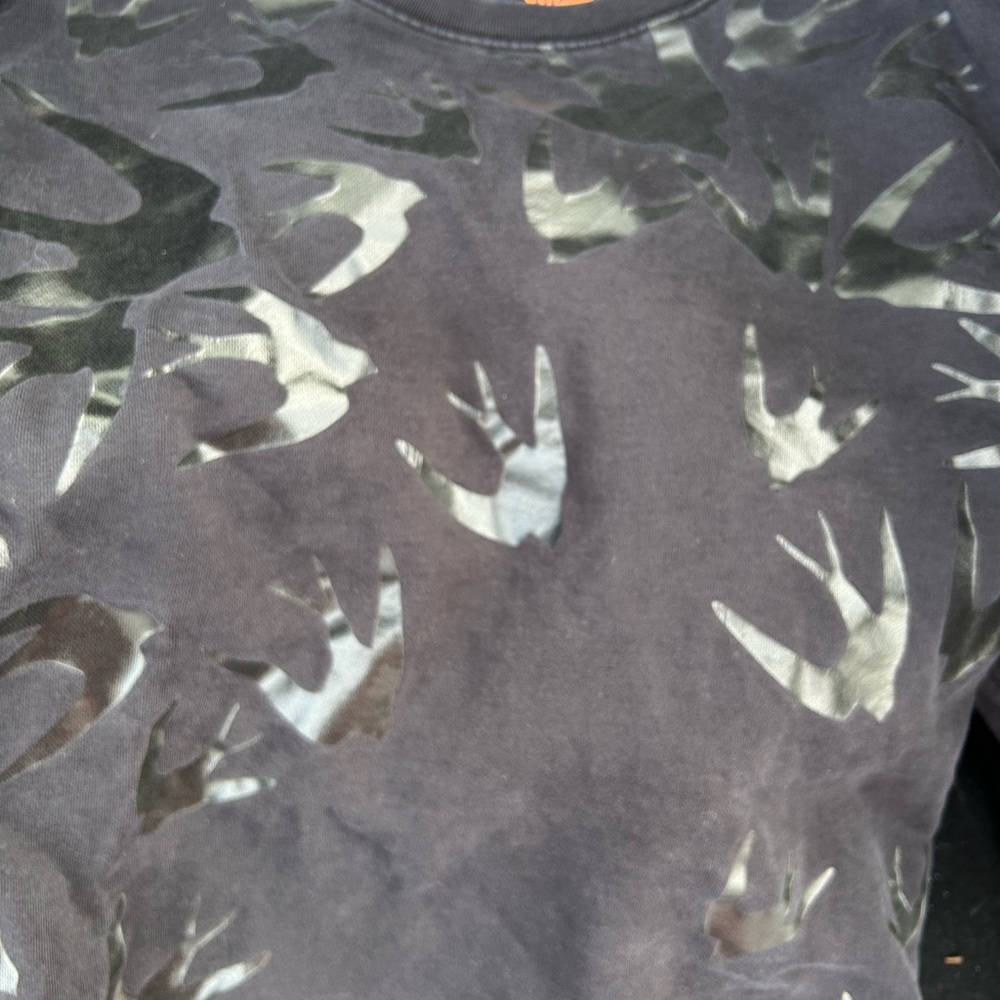 Alexander McQueen Black Swallow Print sweatshirt dress large - Picture 7 of 7